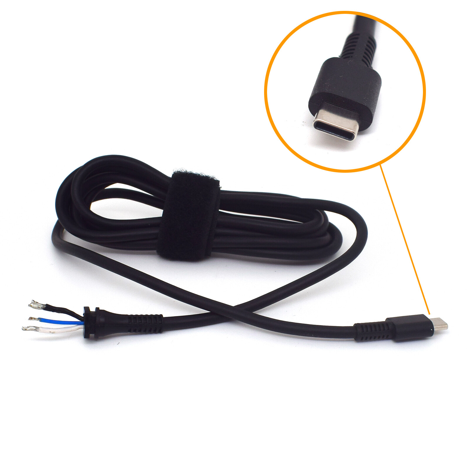 1pc 1.8M/6ft Universal USB C Type C 3 wires Data Charger Pigtail Cord Cable Wire