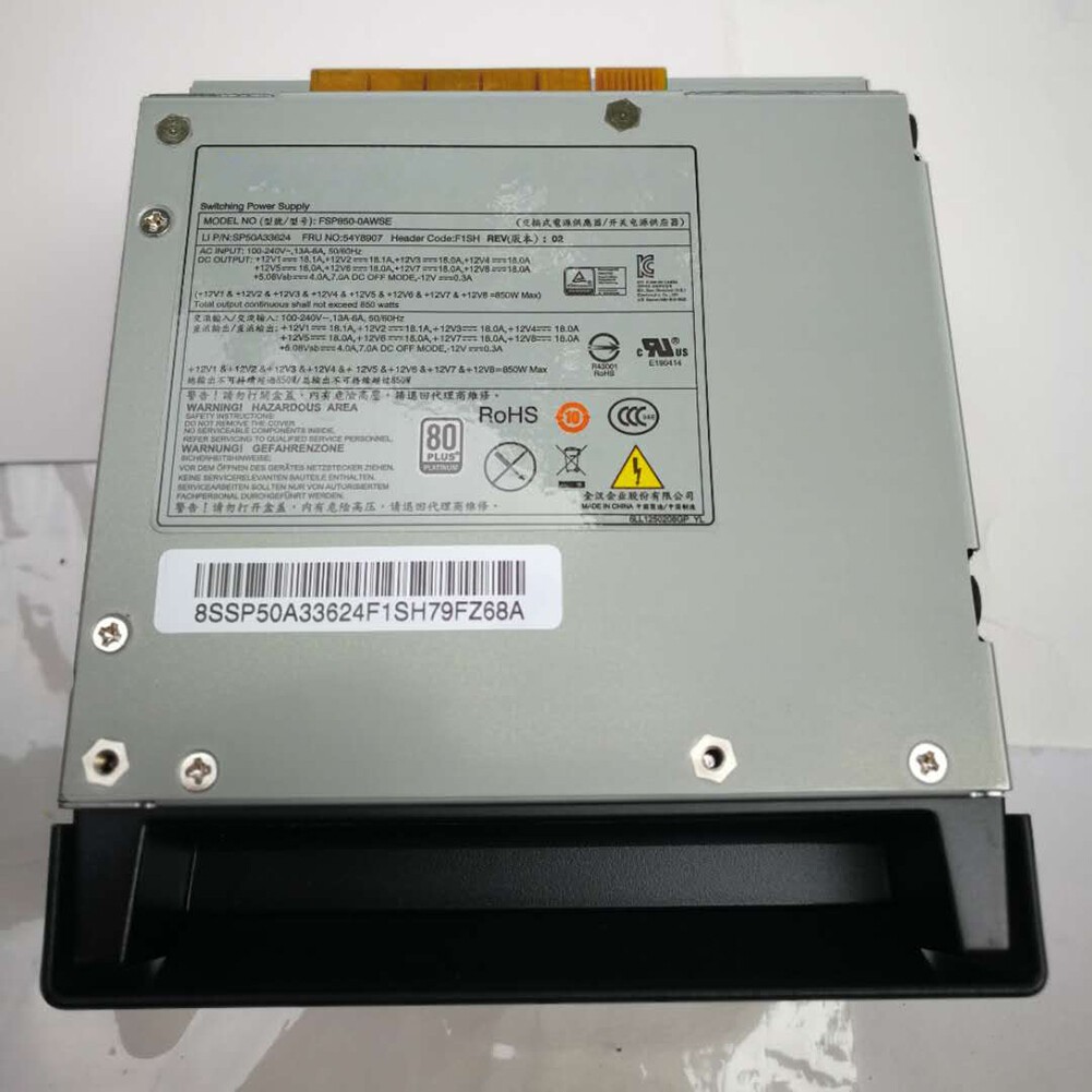 FSP850-OAWSE 54Y8907 850W Workstation Power Supply for Lenovo P500 P510 P700 P71
