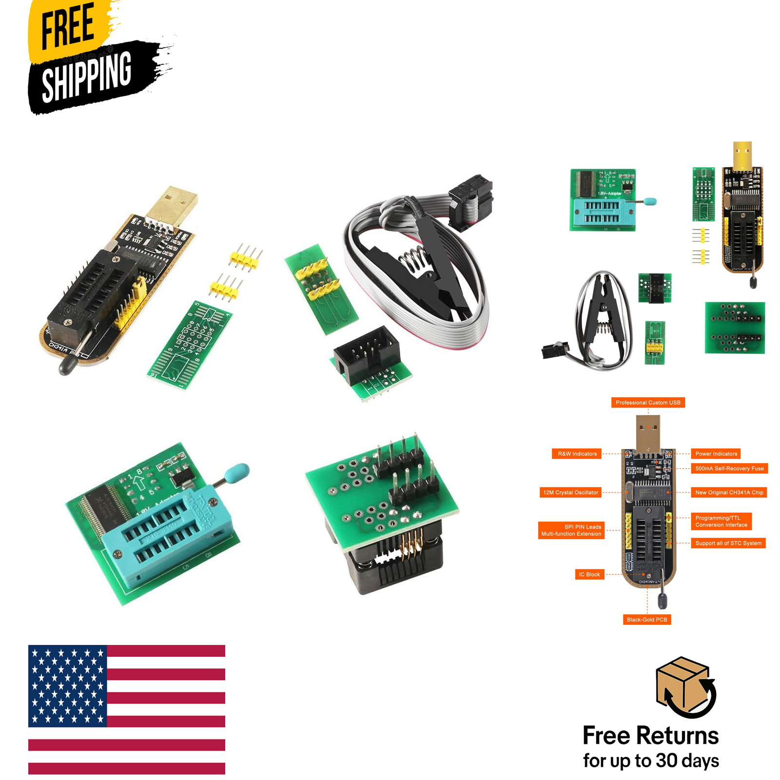 ACEIRMC SOIC8 SOP8 Test Clip For EEPROM 93CXX / 25CXX / 24CXX + CH341A 24 25