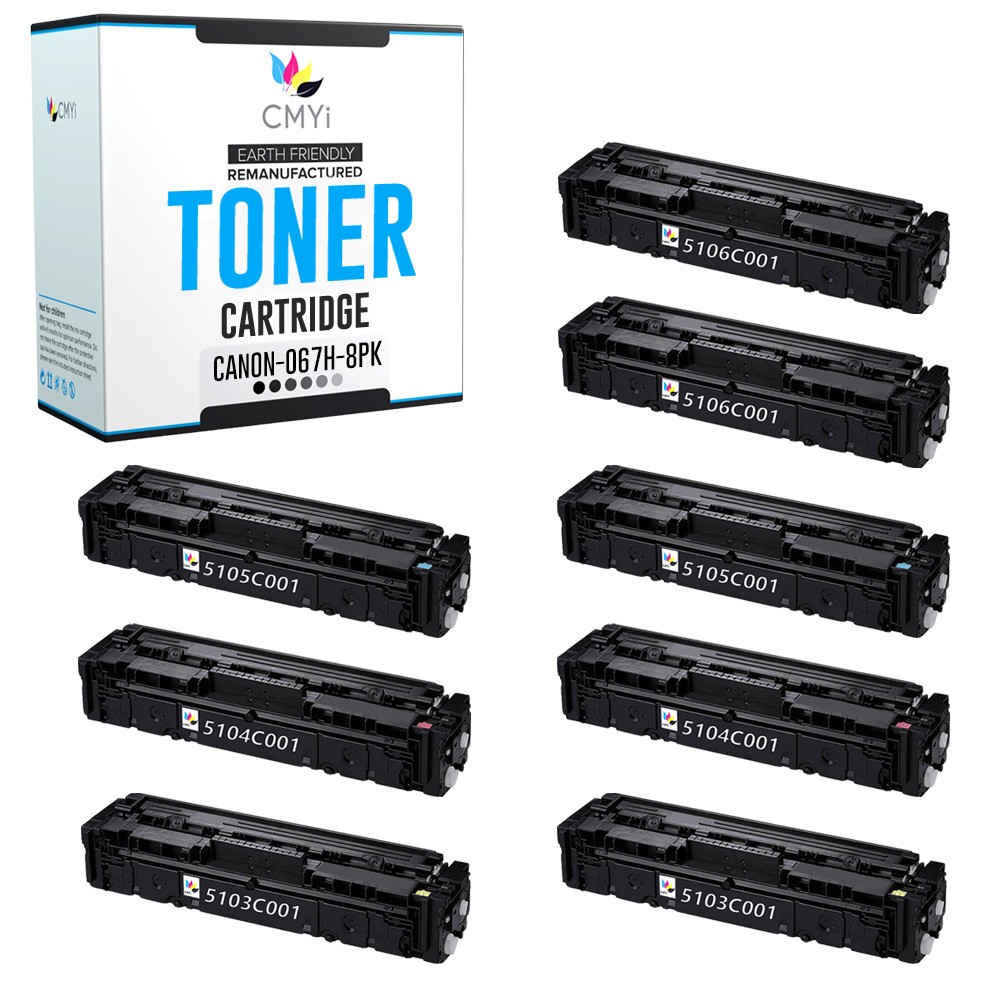 CMYi 8PK Replacement 067H Printer Cartridges for Canon Color imageCLASS MF656Cdw
