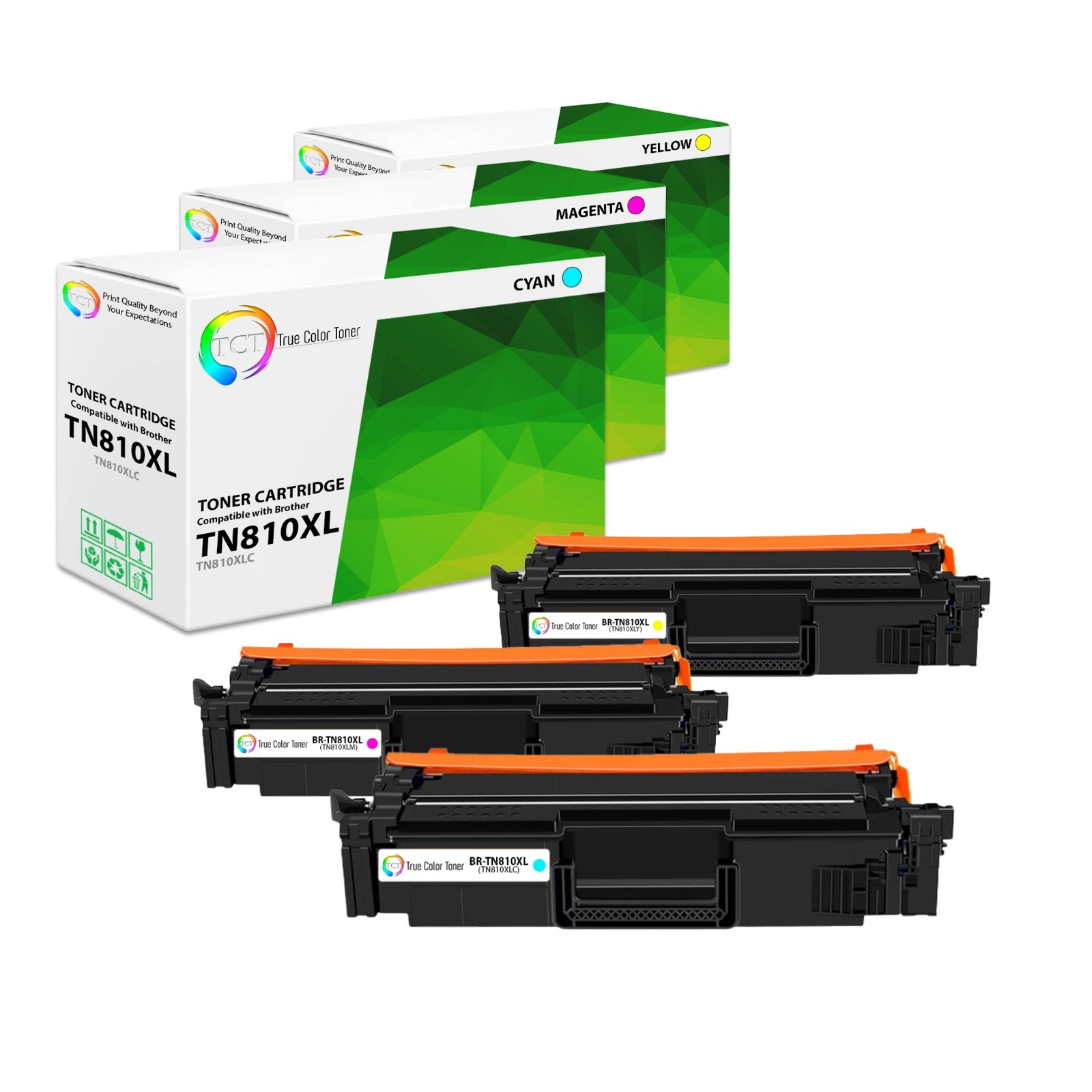 3Pk TCT Premium TN-810 CYM for Compatible Brother HL-L9410CDN Toner Cartridge