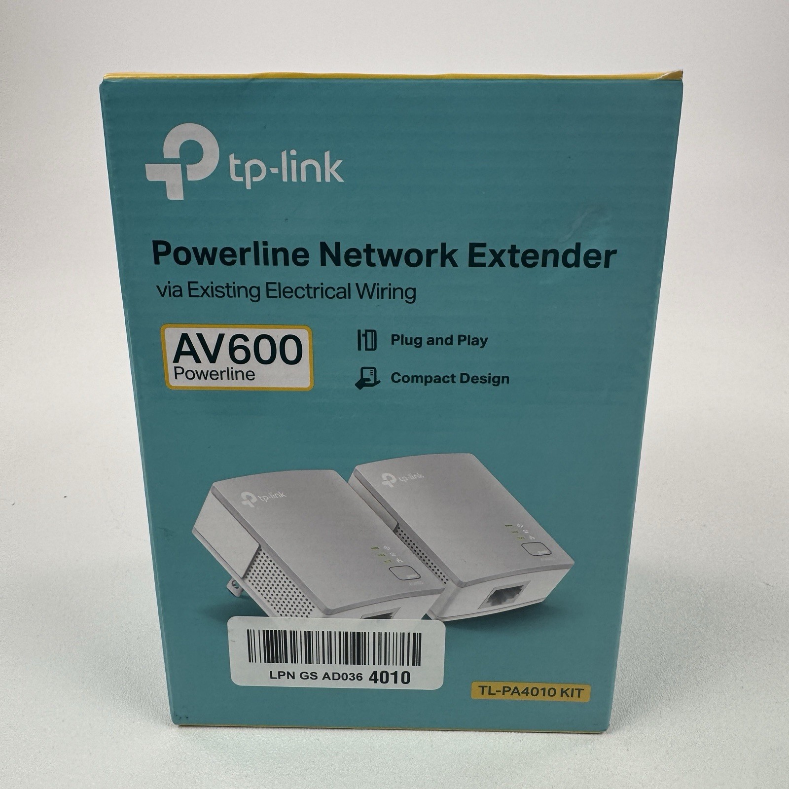 TP-Link Powerline AV600 Powerline Starter Kit White Model TL-PA4010