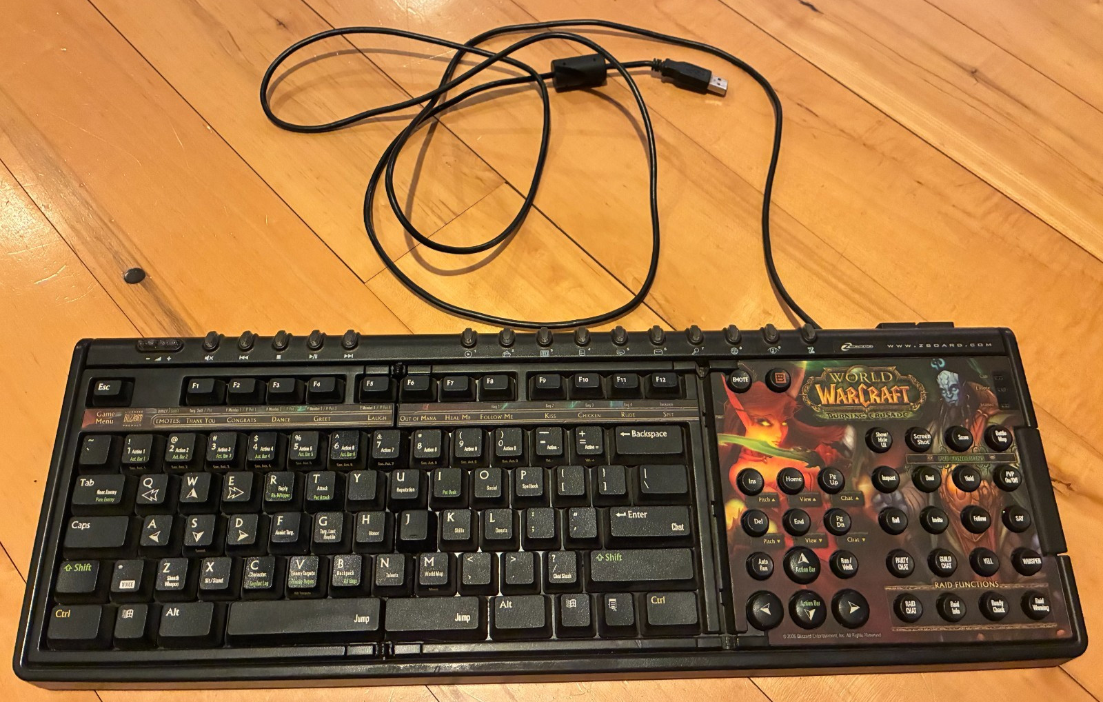 World of Warcraft - Burning Crusade - Gaming Keyboard - ZBoard - Tested - RARE
