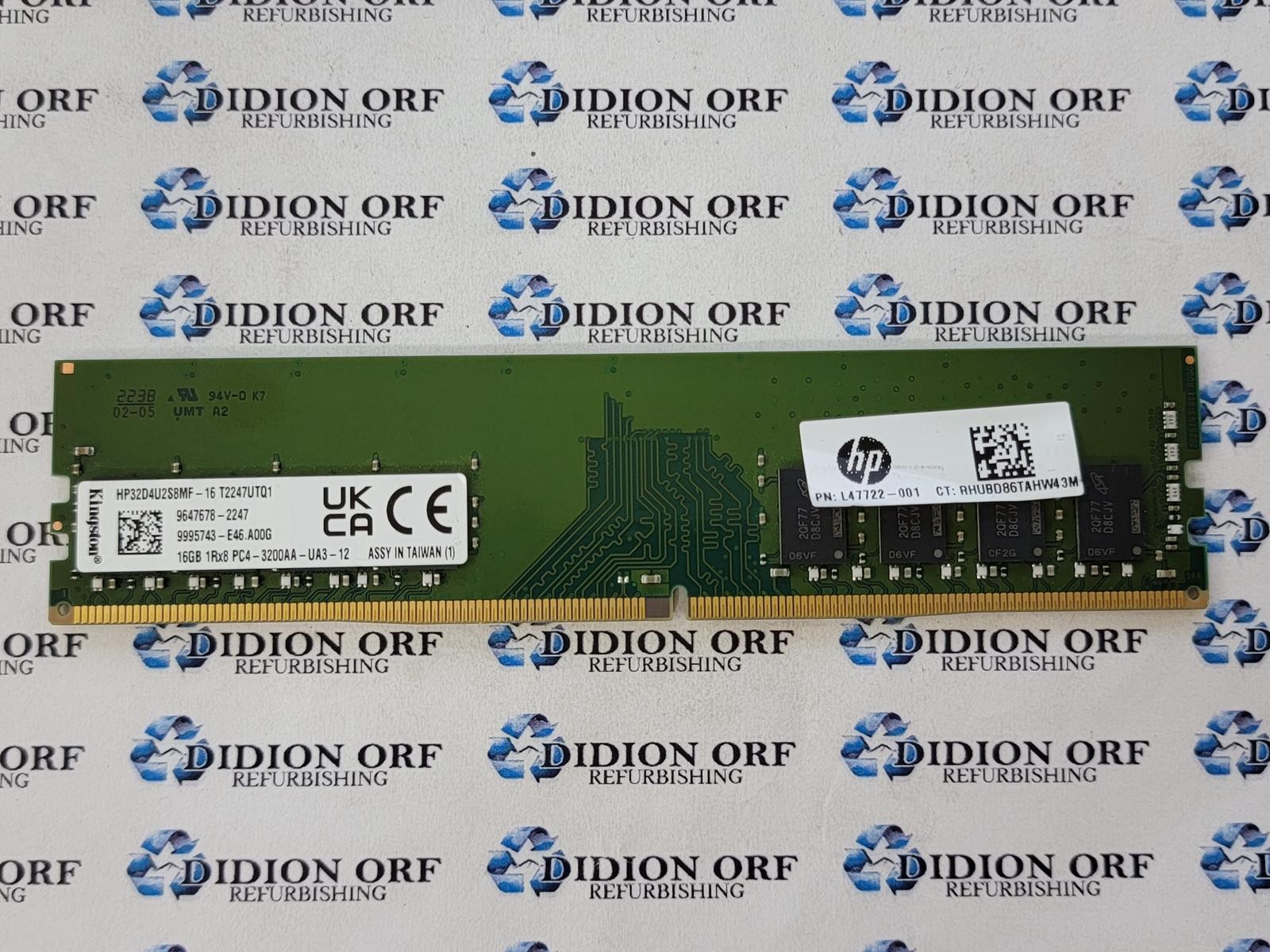 KINGSTON 16 GB DDR4 Desktop RAM PC4-3200AA HP32D4U2S8MF-16, SKU 27001