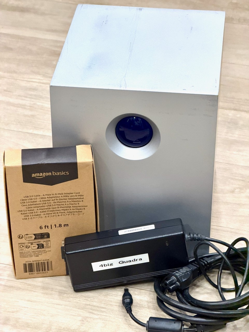 LaCie 4big Quadra V3 Empty RAID Hard Drive Enclosure USB 3.0 FW800 PSU Cable