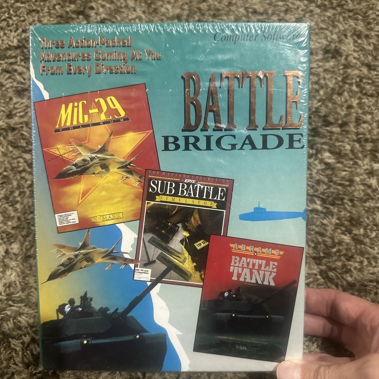 Battle Brigade 3-in-1 PC MIG-29, SUB BATTLE SIMULATOR and BATTLE TANK sealed New