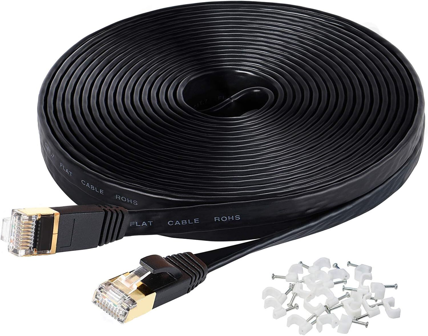 17 NIB x Sealed Jadaol FLAT Ethernet Cable 25ft Cat 7 High Speed Patch Cord