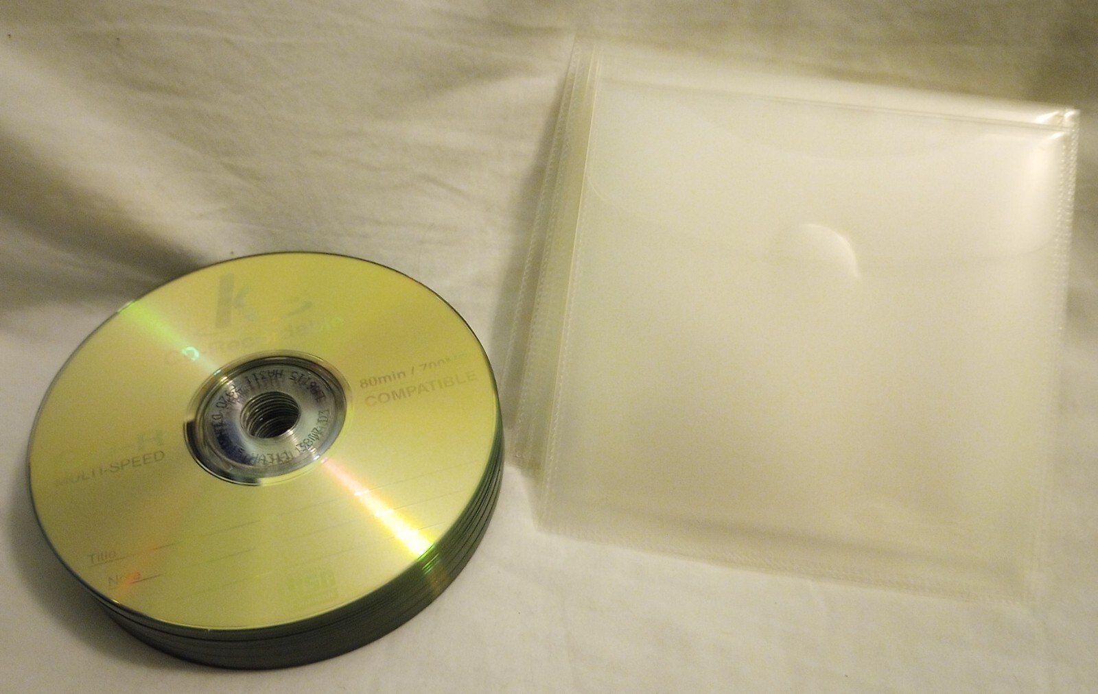 Lot of 5 Blank K Hypermedia CD-R Discs Multi-Speed 80min/700MB 10 Clear Sleeves
