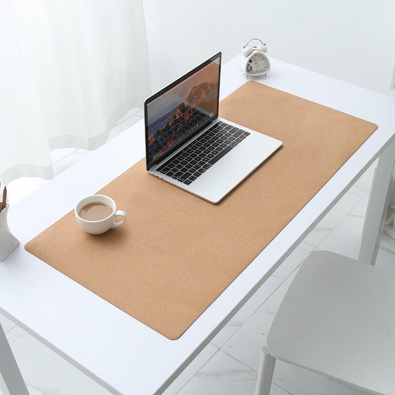Computer Desk Pad Dual-side Desk Cork +PU Leather Mouse Pad Waterproof 35.4"x17"