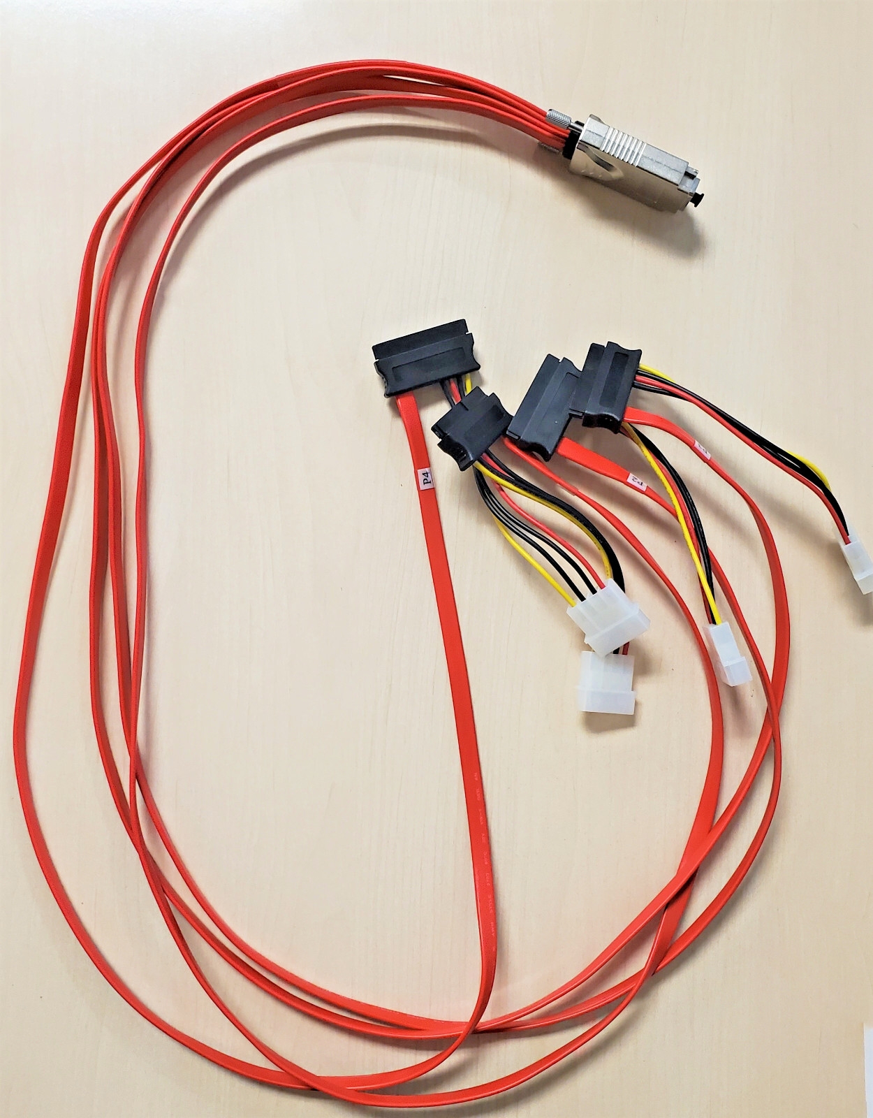 MiniSAS to 4 SAS SATA with 4 Pin Power 1000 MM Cable 294296P