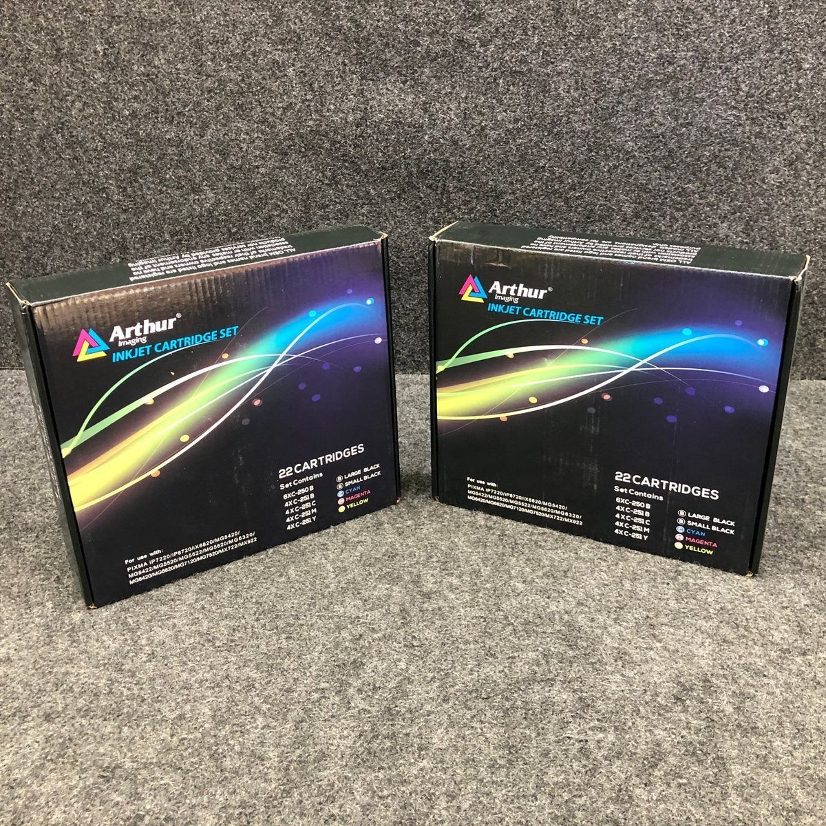 ARTHUR IMAGING Inkjet Cartridges for Canon PIXMA MX922 + More, Lot of 2 Boxes