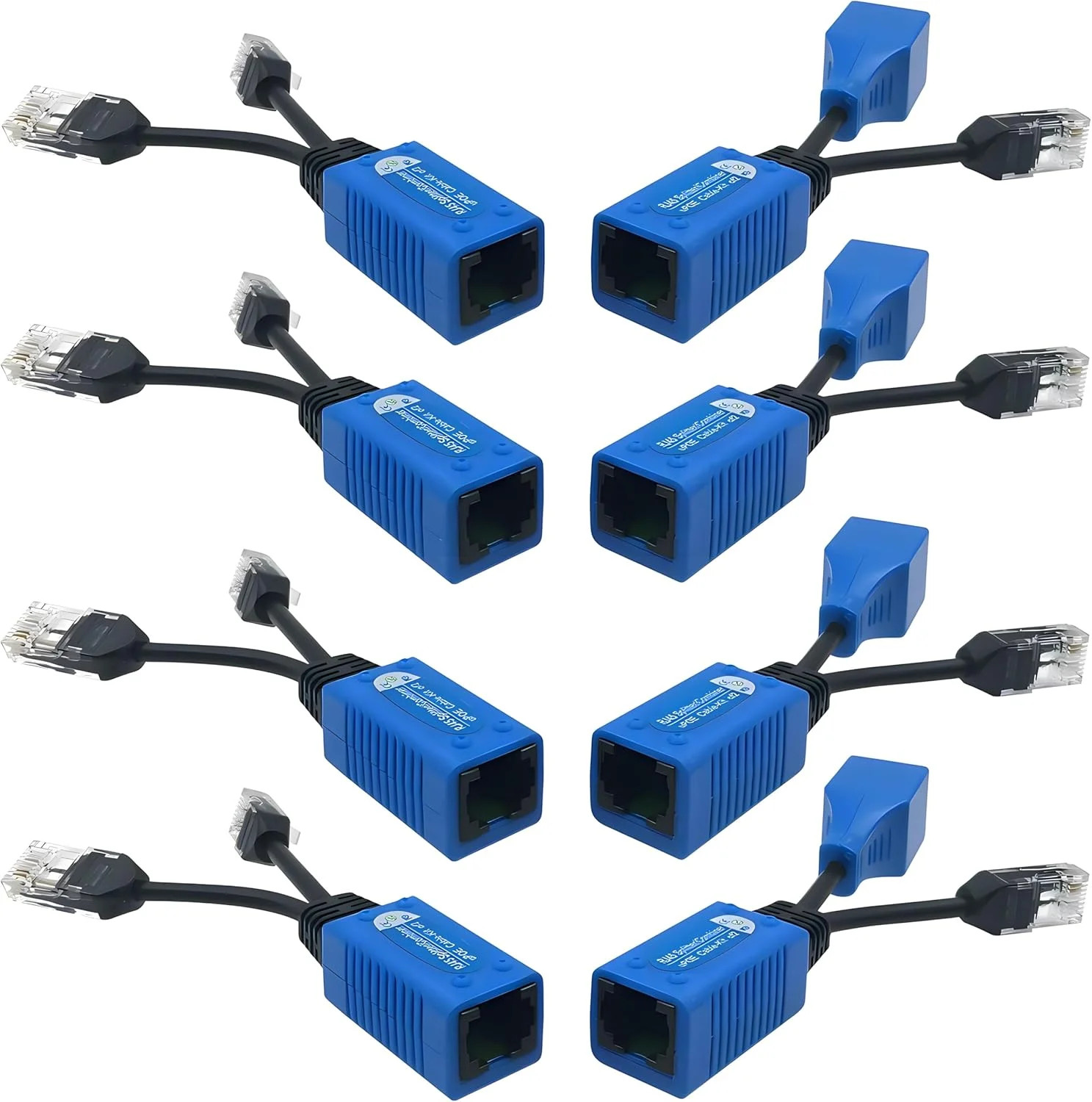 4 Pair PoE Ethernet Splitter, RJ45 Cable Sharing Kits, 2-in-1 Cat5 Combiner, Eth