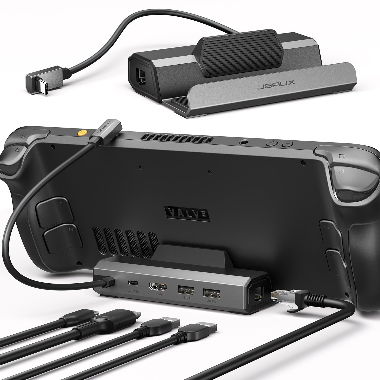JSAUX Upgraded Docking Station 4K@120Hz for Steam Deck Gray (Dock Only)