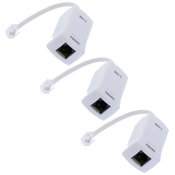 3x In-Line DSL Noise Filter Telephone Fax Cavalier Reduce Erratic Interruption