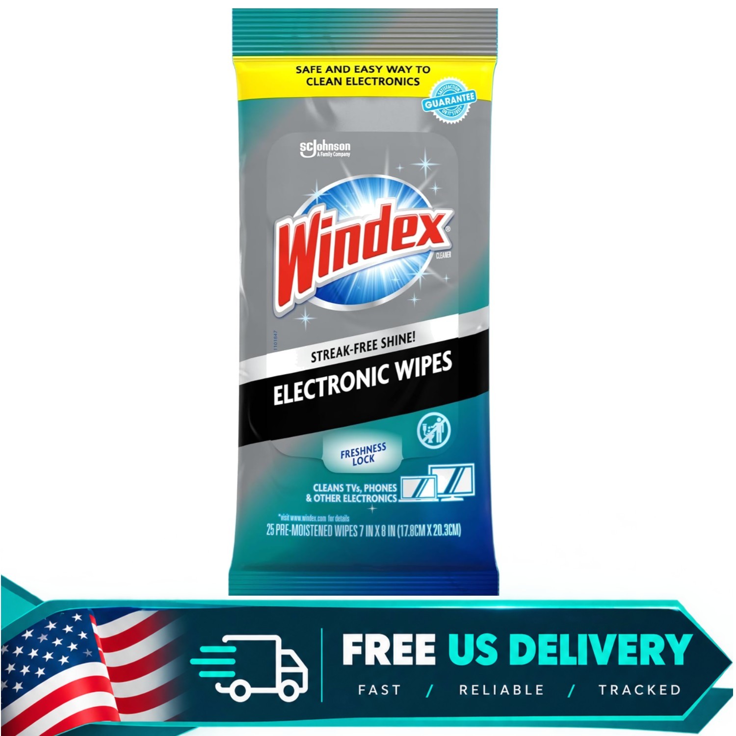 Windex Electronic Cleaning Wipes, Anti-Static & Ammonia-Free, 25 Count