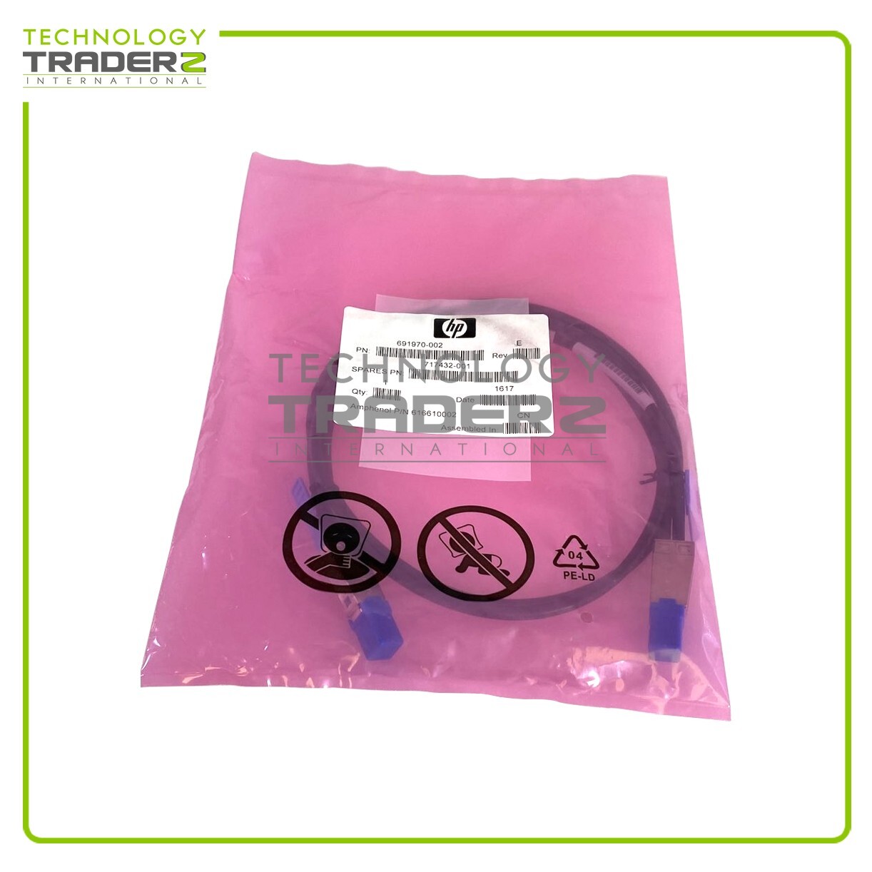 LOT OF 2 717432-001 HP 1M External Mini SAS HD to Mini SAS HD Cable 691970-002