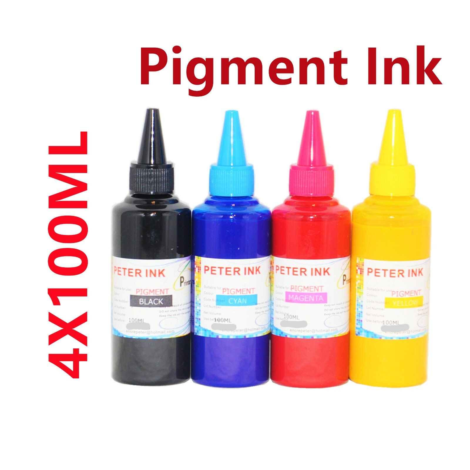 4X100ML Pigment refill Ink for 4 colors Printer CISS Cartridge