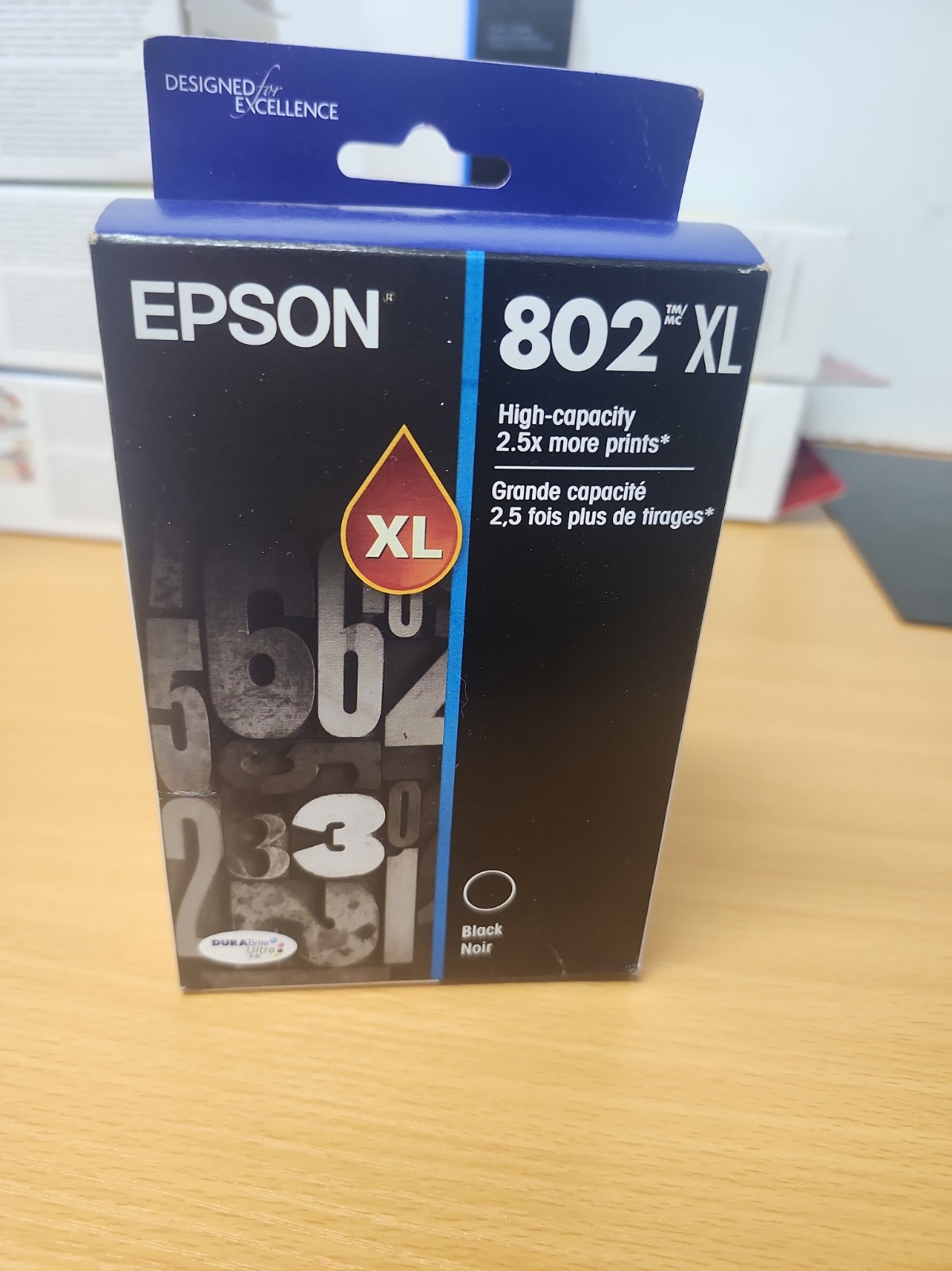 Epson DURABrite 802XL (T802XL120-S) Ultra Black Ink Catridge