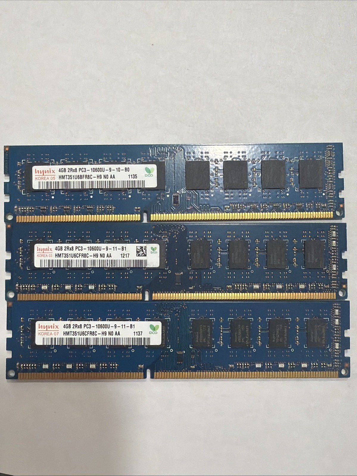 3 x 4GB DDR3 1333mhz SK Hynix RAM 2Rx8 HMT351U6CFR8C-PB PC3-10600U | DESKTOP