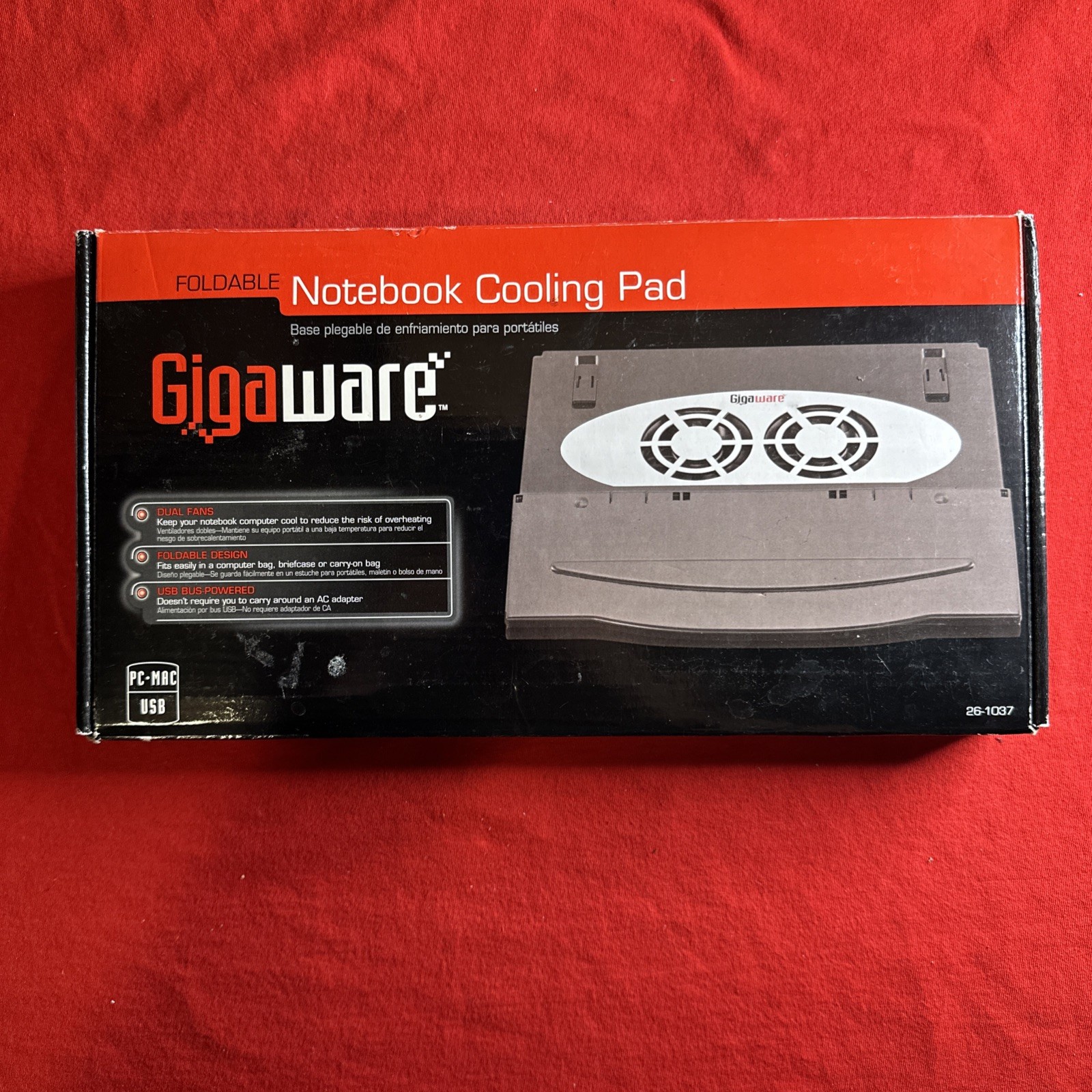 Gigaware Foldable Notebook Cooling Pad Open Box