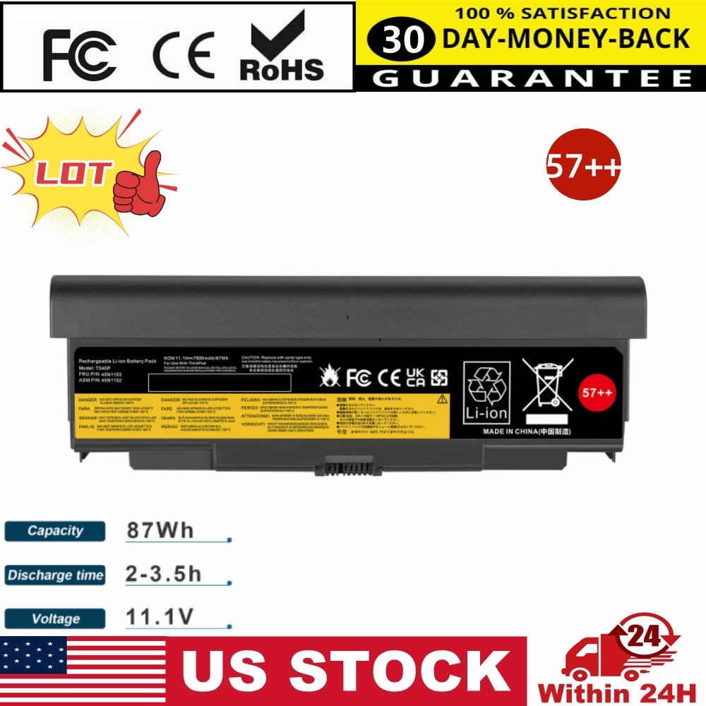 ✅LOT 57++ 45N1152 45N1153 57++ Battery For Lenovo Thinkpad T440P T540P W540 W541