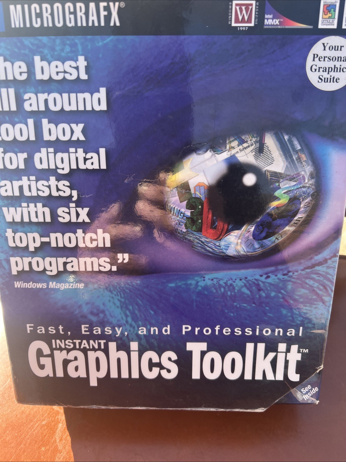 Vintage PC Micrografx Instant Graphics Toolkit Big Box New Sealed Windows 95 98