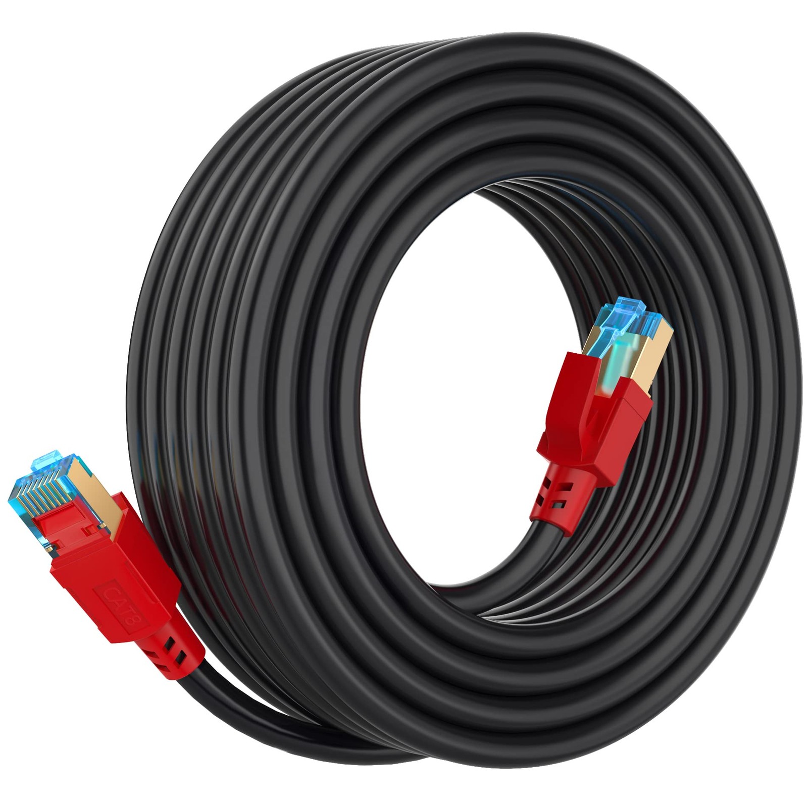 Cat 8 Ethernet Cable 25 FT, 26AWG 40Gbps 2000Mhz Ultra Speed Cat8 LAN Network...