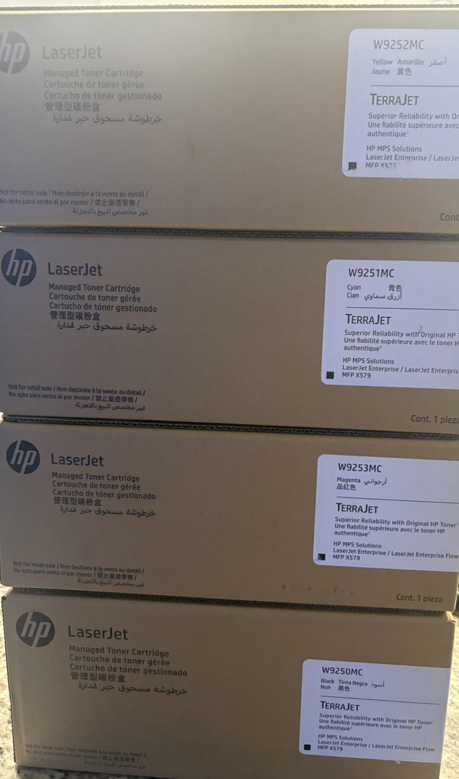 Sealed HP W9250MC W9251MC W9252MC W9253MC Color Toner Cartridge For MFP X579 