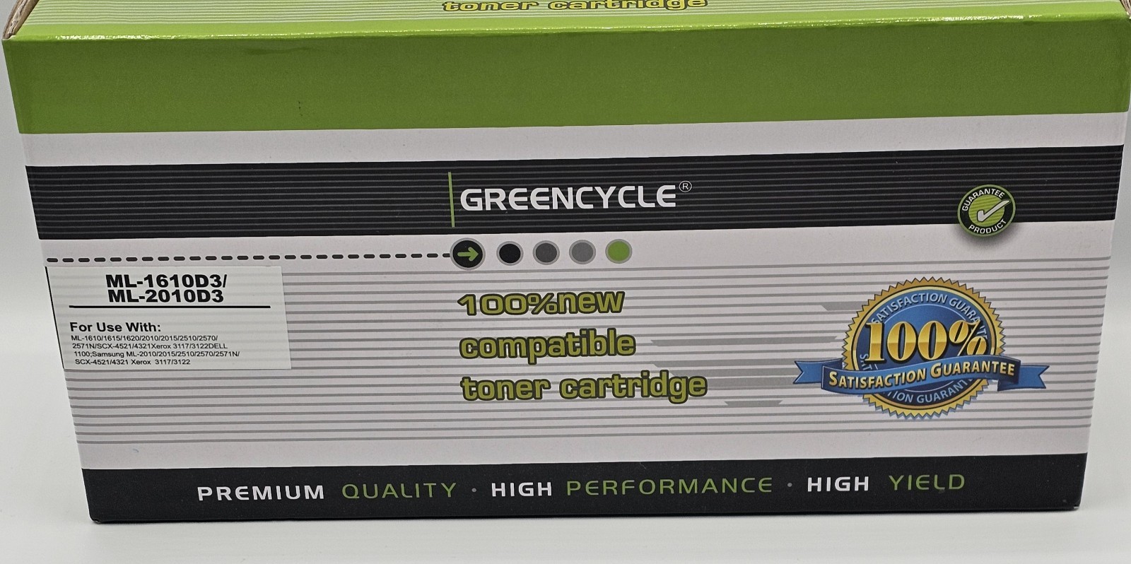 Greencycle Toner Cartridge ML-1610D3 ML-2010D3 Compatible For Samsung Xerox Dell