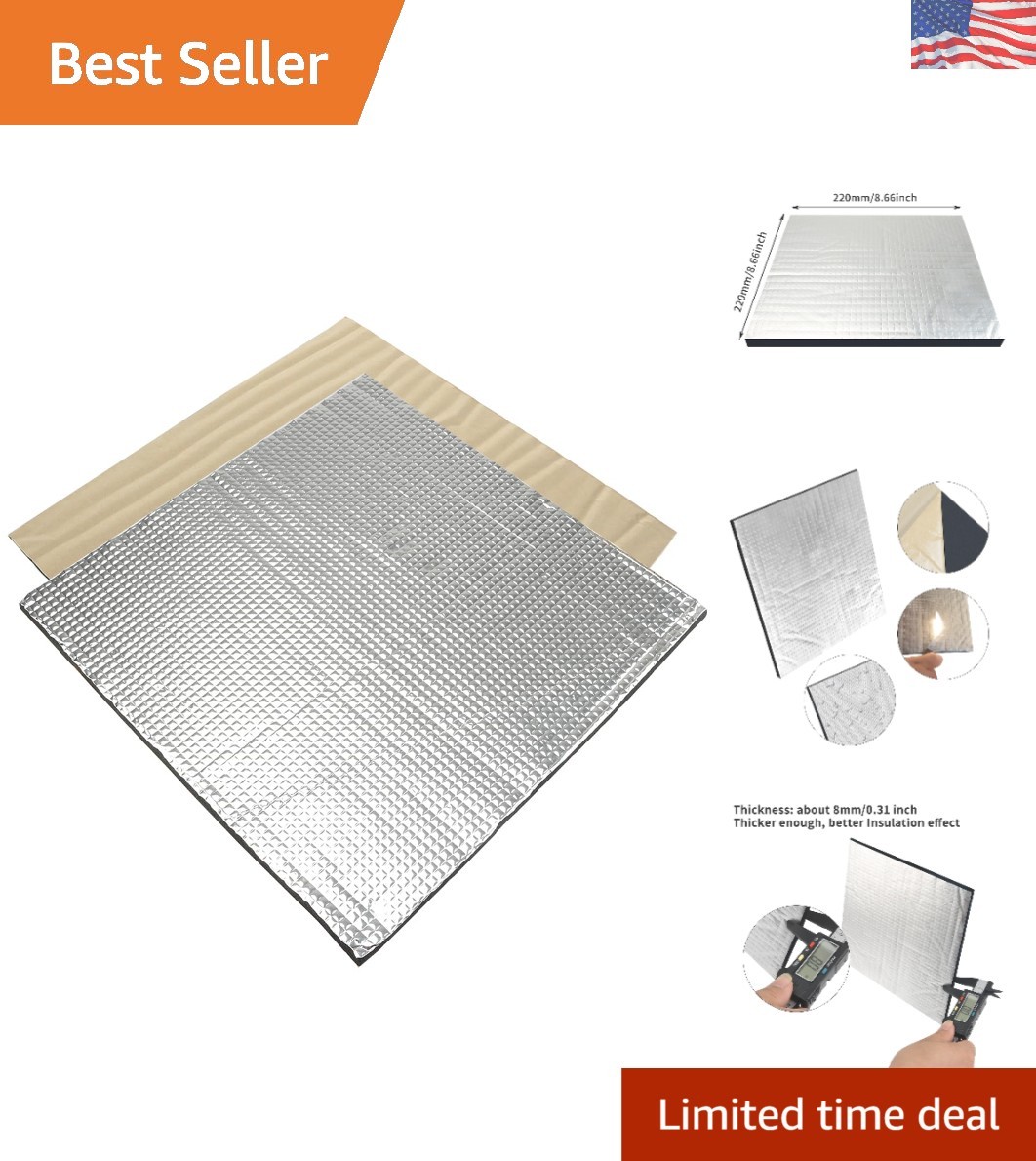 2 Pack 220x220mm Self-Adhesive Thermal Foam Foil for 3D Printer Heated Beds
