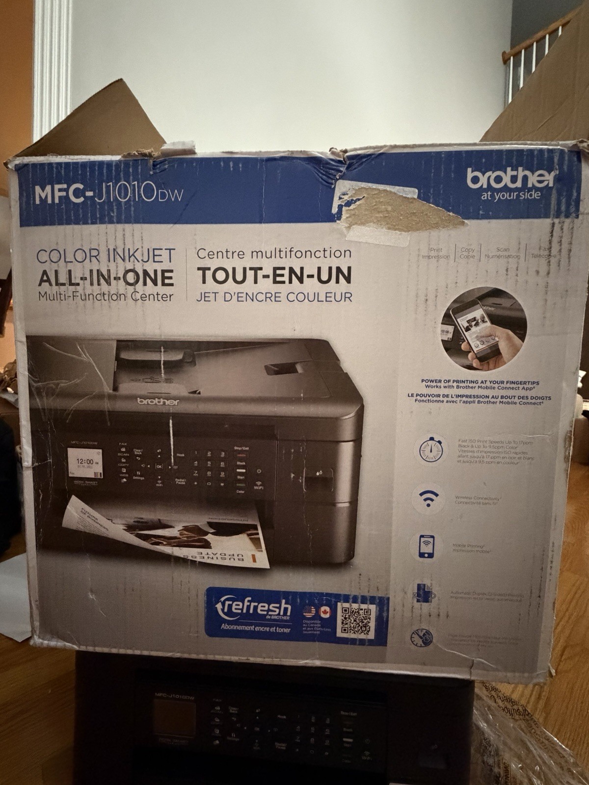 Brother MFC-J1010DW Wireless Color  Inkjet Printer, All-in-One