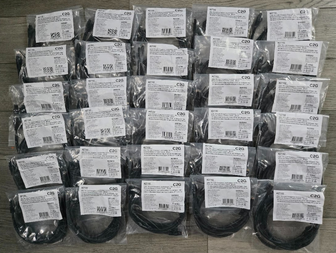 Lot of 30 C2G #27152 CAT6A 7ft Snagless Unshielded UTP Ethernet Network Cable