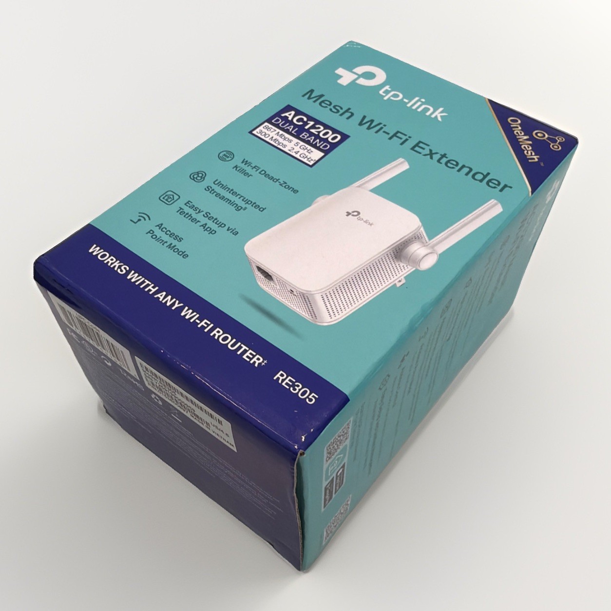 TP-Link RE305 AC1200 Dual-Band Wi-Fi Range Extender 2.4GHz 5GHz White New