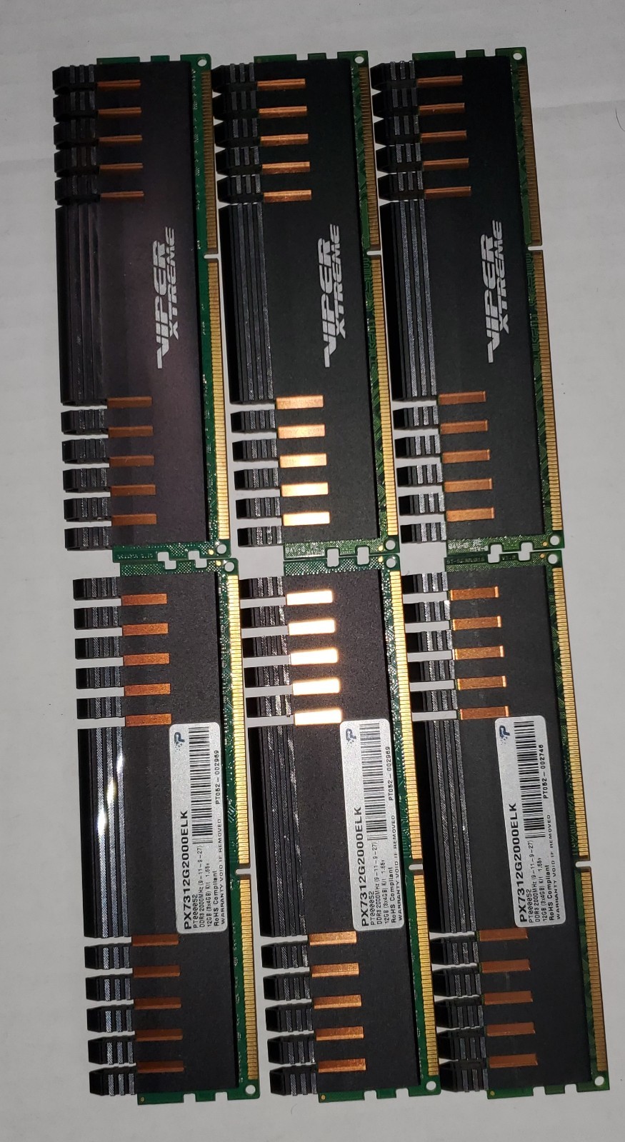 Patriot 24GB (6x4GB) DDR3-2000 RAM – 2x 3x4GB Kits – X58 Triple Channel