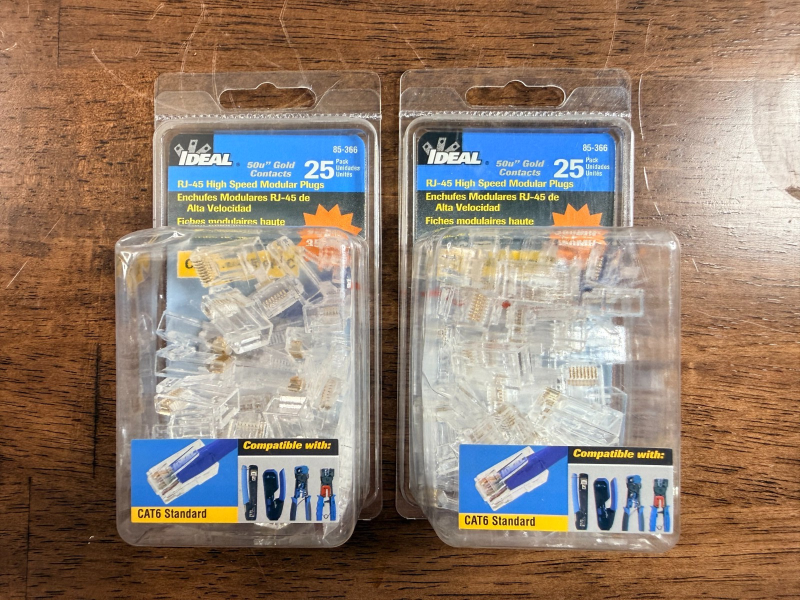 Lot of 2 (25-Pk) Ideal Industries Cat6 RJ-45 Modular Plugs 8P8C 85-366 NEW