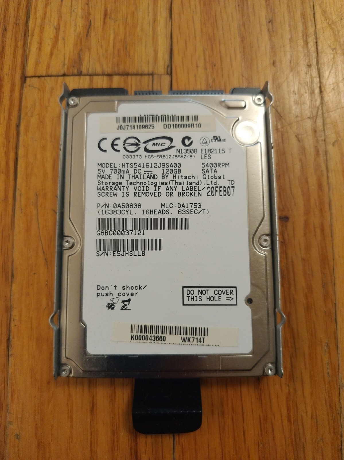 *Hitachi 120G 5400RPM HTS541612J9SA00 Internal 2.5 Inch SATA Notebook Hard Drive