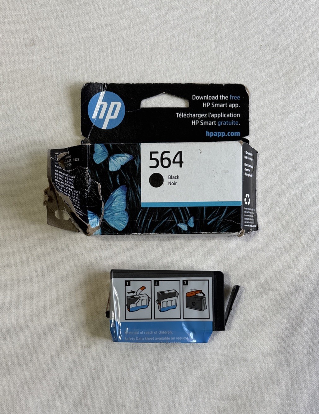 HP 564 Black Ink Cartridge Genuine OEM – New Other – Sealed – Exp 07/2026