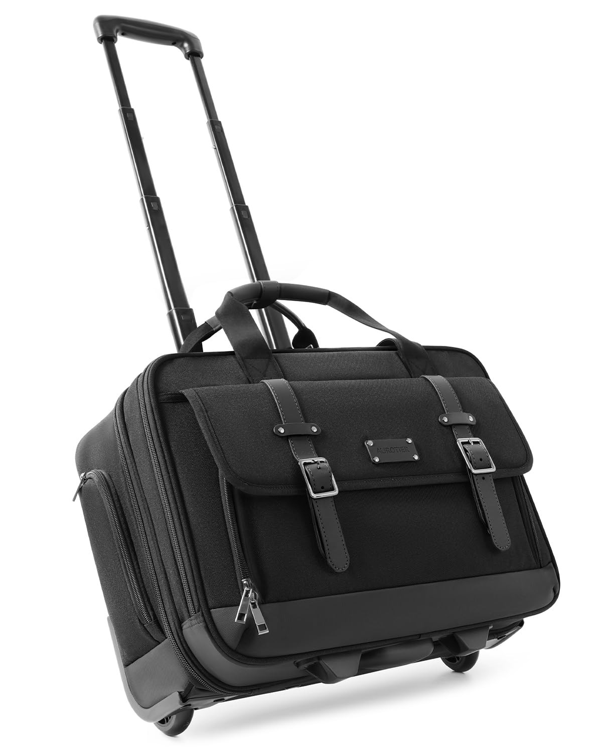Rolling Laptop Bag Briefcase 16 Inch Wheels Underseat Black