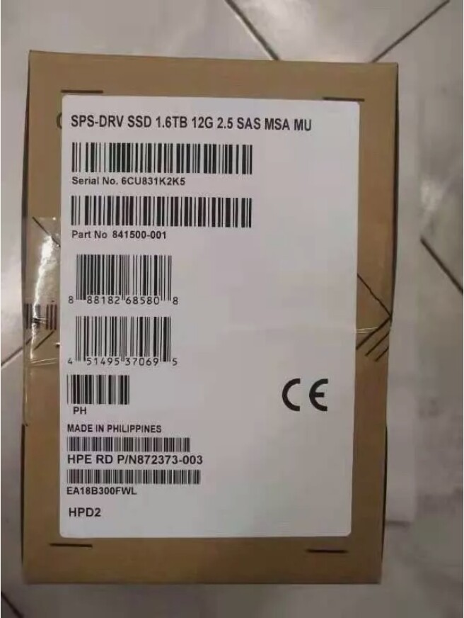 841500-001 N9X91A I New Sealed HPE MSA 1.6TB 12G SAS Mixed Use SFF 2.5″ SSD