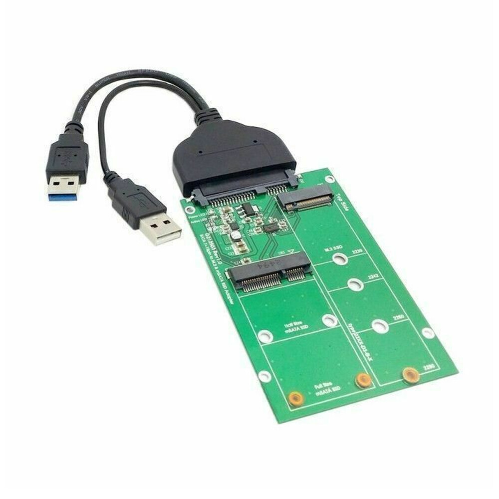 USB 3.0 to SATA 2.5" Hard Disk To Mini PCI- E 2 Lane M.2 mSATA SSD Adapter SATA