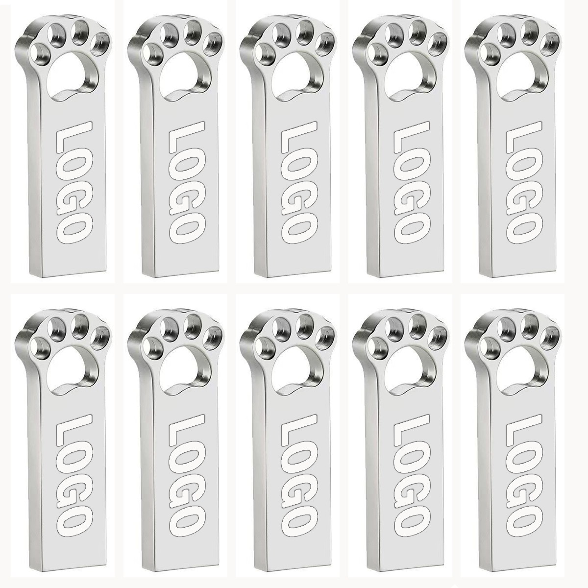 Lot 30PCS 1/2/4/8/16GB Metal USB Flash Drive Memory U Stick Storage Custom Logo