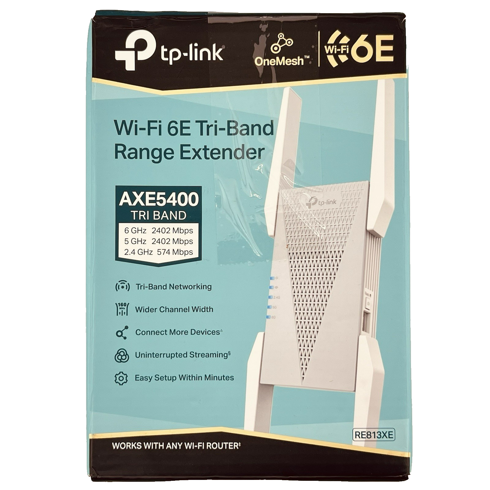 TP-Link RE813XE AXE5400 WiFi 6E Range Extender Tri-Band Wireless Signal Booster