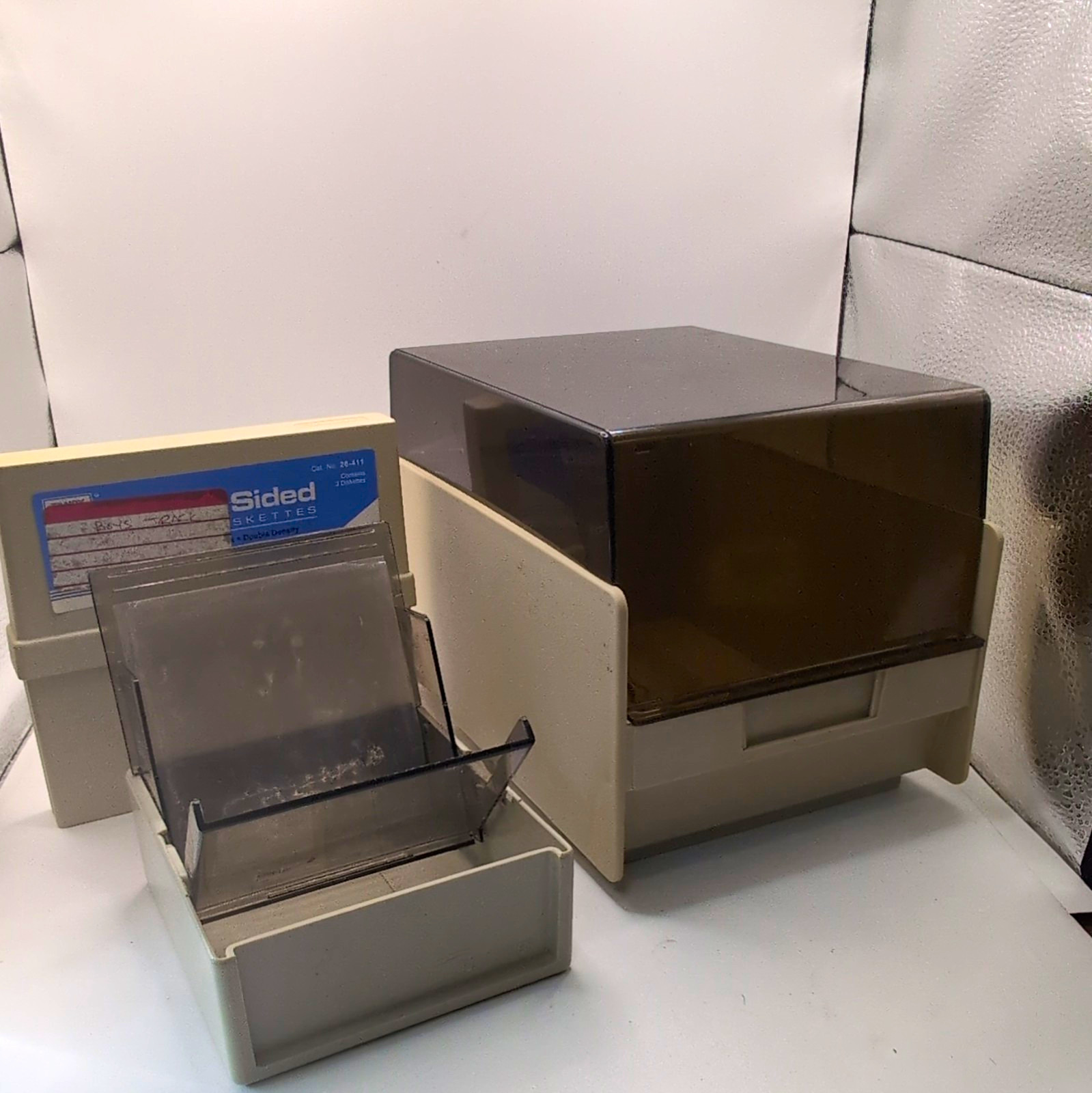 3 floppy disk holders. Tandy Fellows Rubbermaid 3.5 inch 5.5 inch 