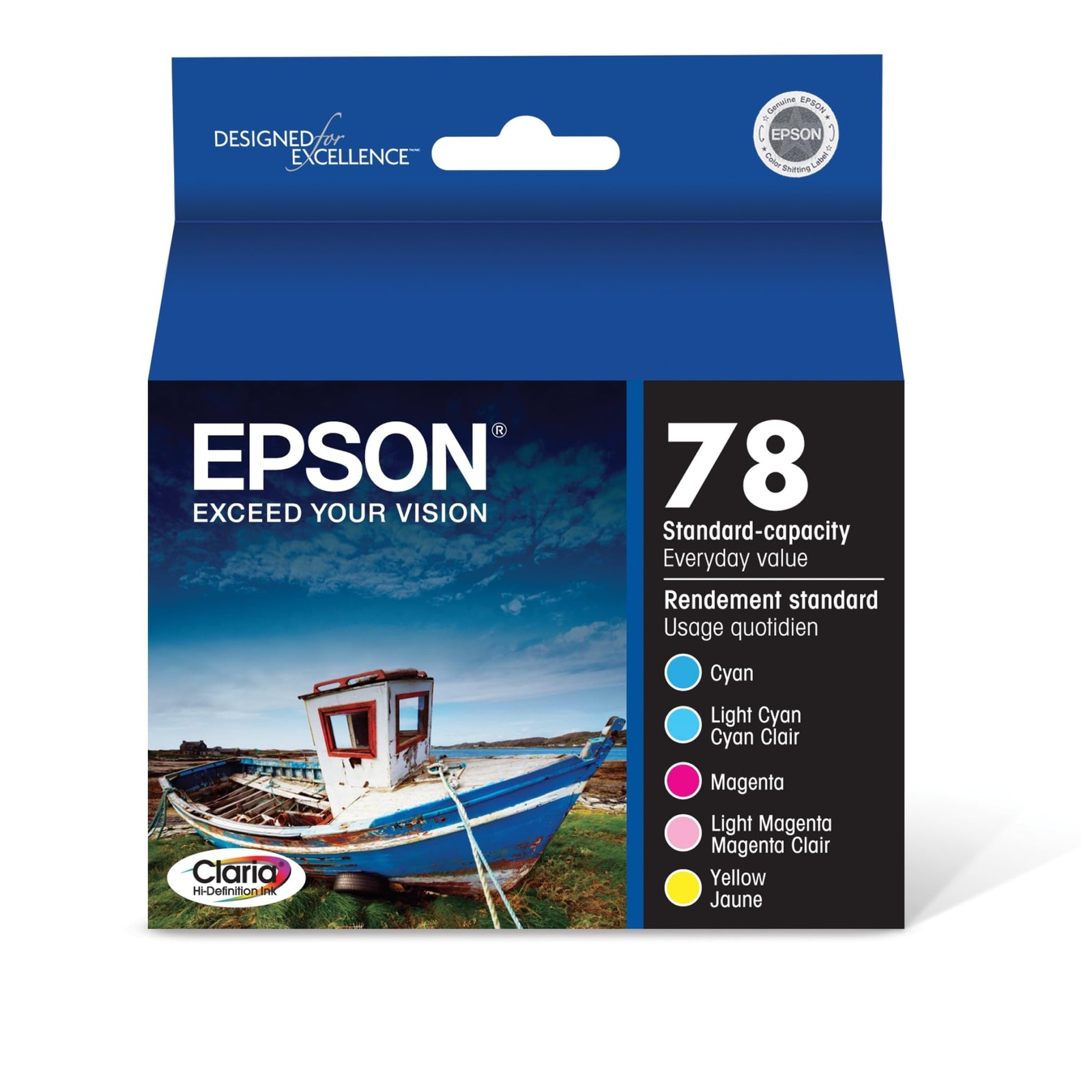 EPSON 78 Claria Hi-Definition Ink Standard Capacity 5 Color Cartridge Combo ...