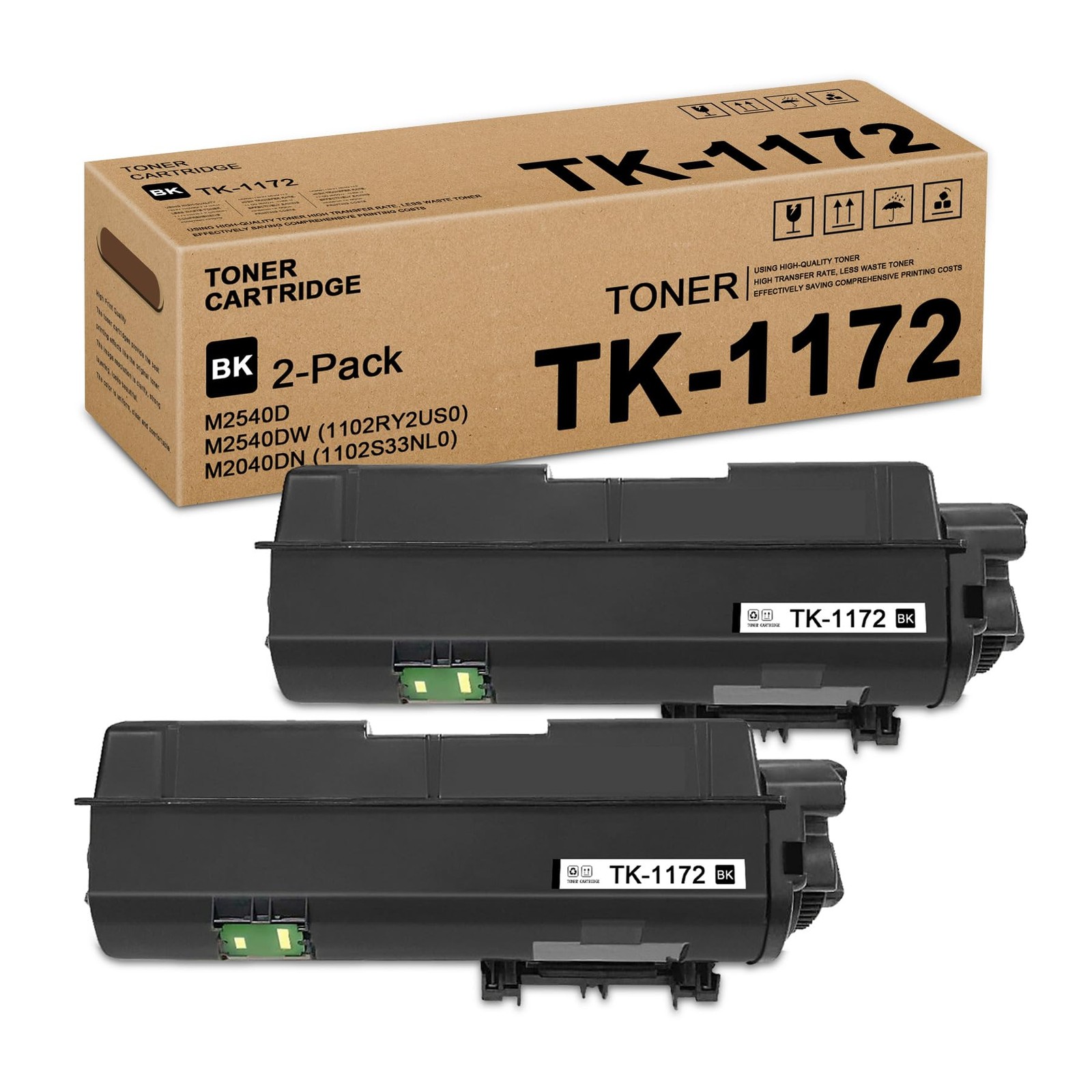 TK1172 TK-1172 Black Toner Cartridge 2-Pack TK1172 Toner (7500 Pages/Pack)