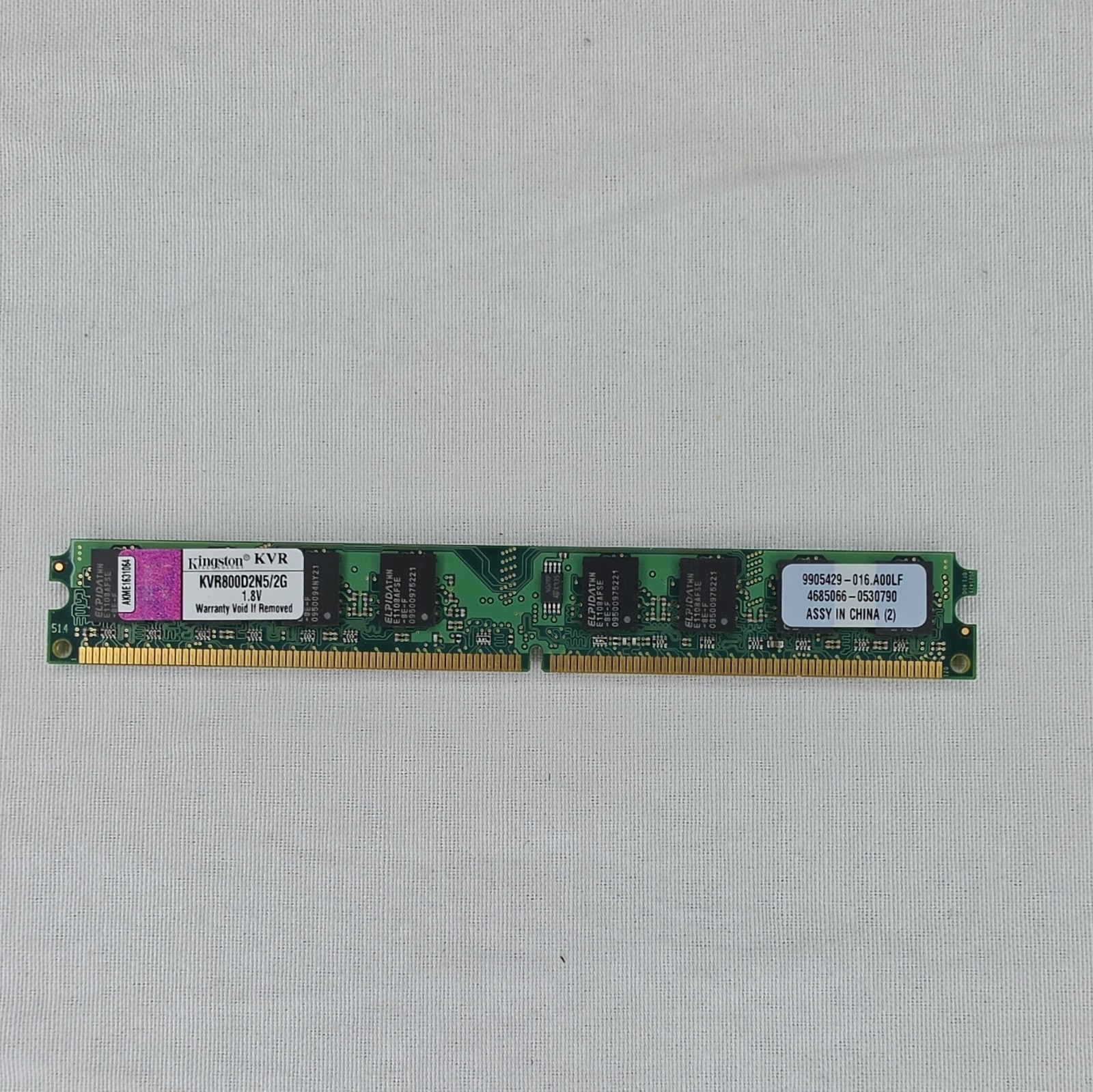 Kingston 2GB DDR2 DIMM PC2-6400 240-Pin Non-ECC RAM KVR800D2N5/2G