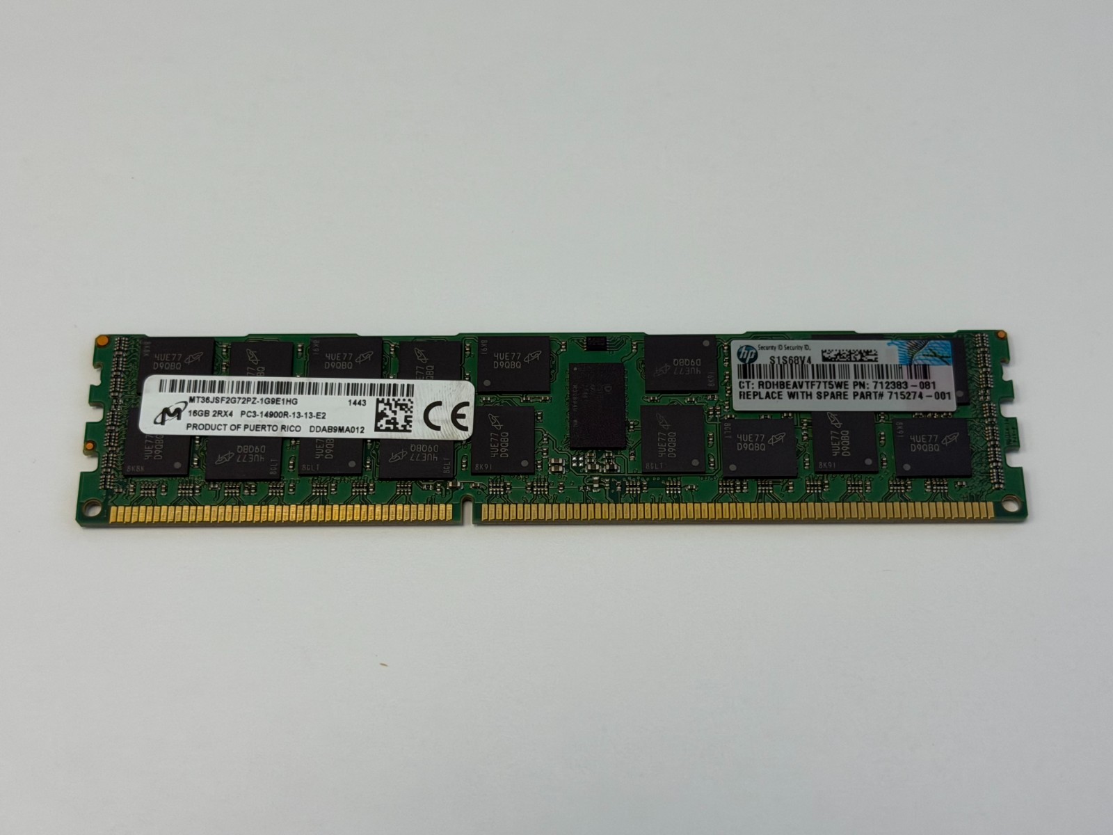 Micron 16GB 2Rx4 PC3-14900R DDR3 1866 ECC Server Memory MT36JSF2G72PZ-1G9E1HG