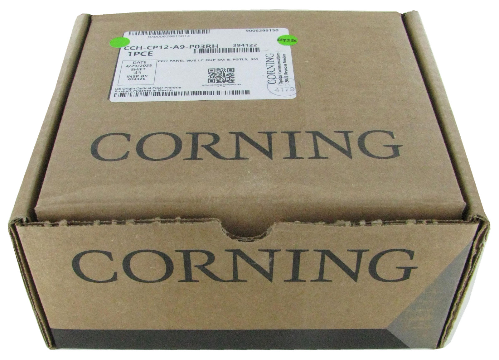 NOB Corning CCH-CP12-A9-P03RH Pigtailed Fiber Panel, 6 LC Duplex OS2 SM ~STSI