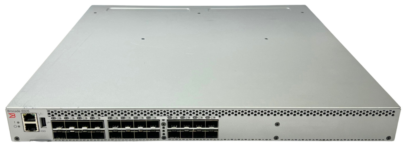 Brocade 6505 24x 16Gb SFP Port FC SAN Switch NA-6505-12-16G-MC-1R 24P Active+