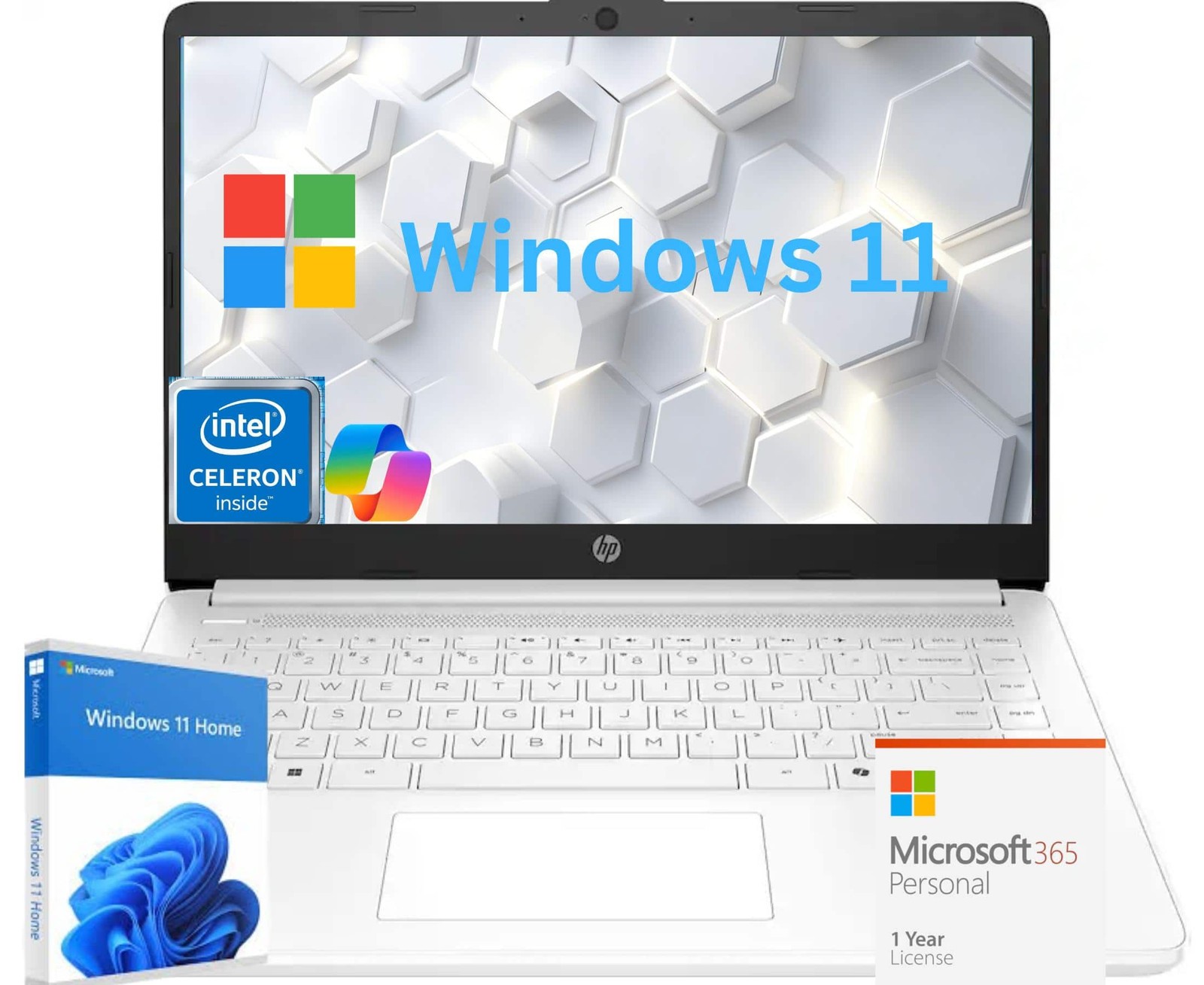 HP - Upgraded - 14'' -Intel N4500 Processor-8GB Memory-64GB eMMC- Home - White
